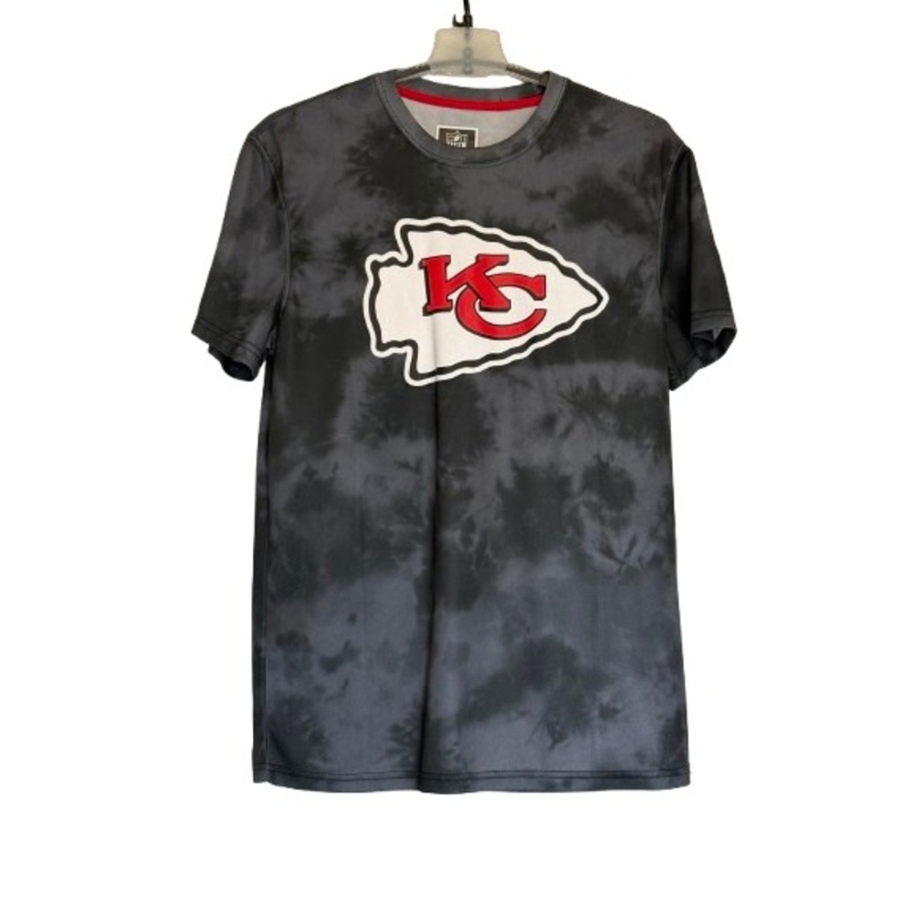 NFL Team Apparel Kansas City Chiefs Tie Dye Grey T-Shirt Mens Size Large